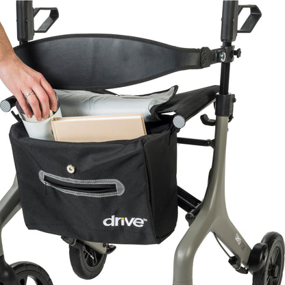AeroWalk rollator in gray - front bag