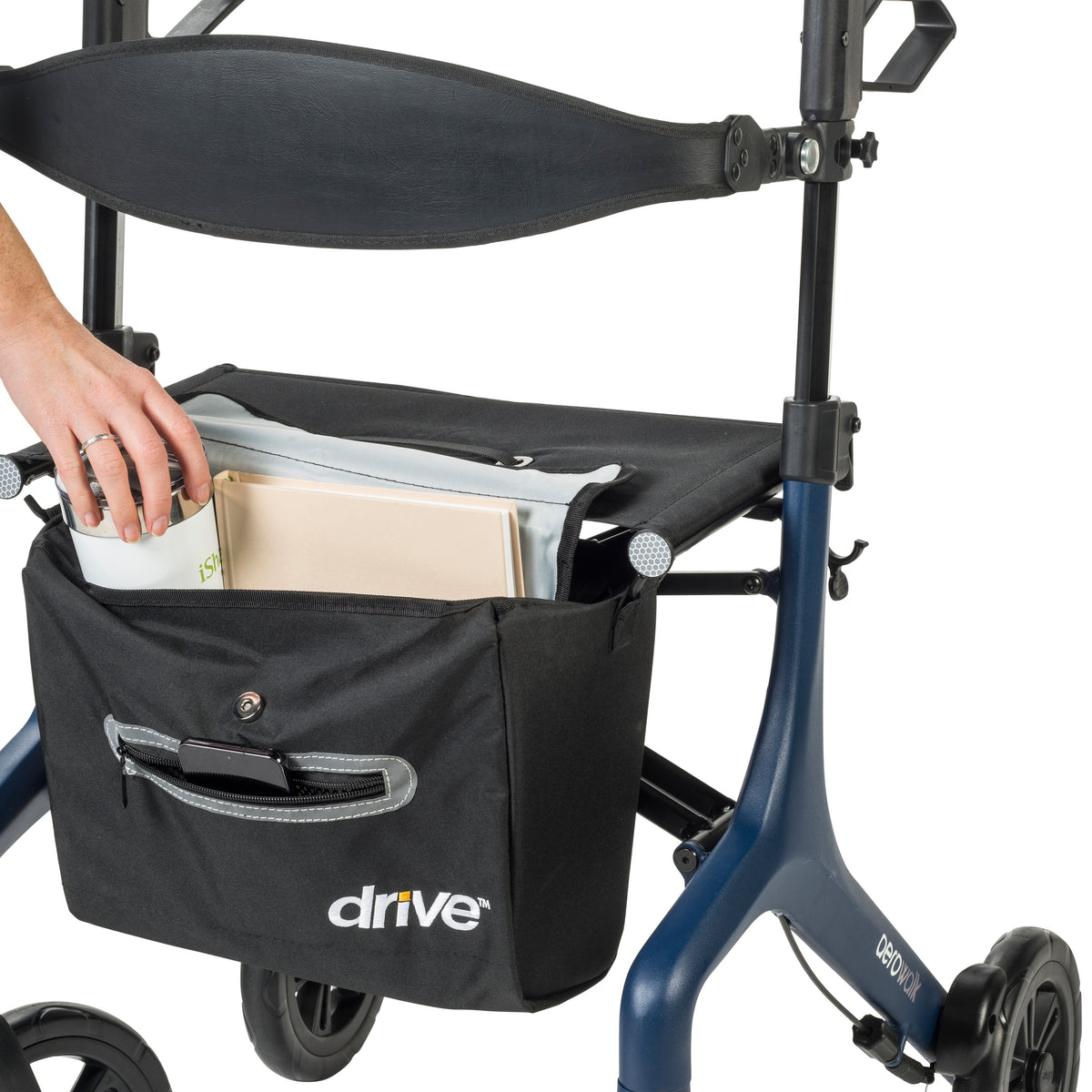 AeroWalk rollator in blue - bag