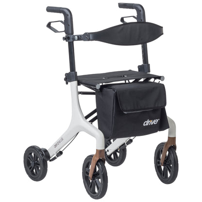 AeroWalk rollator in white - front bag