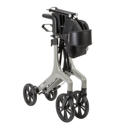 AeroWalk rollator in gray - front bag