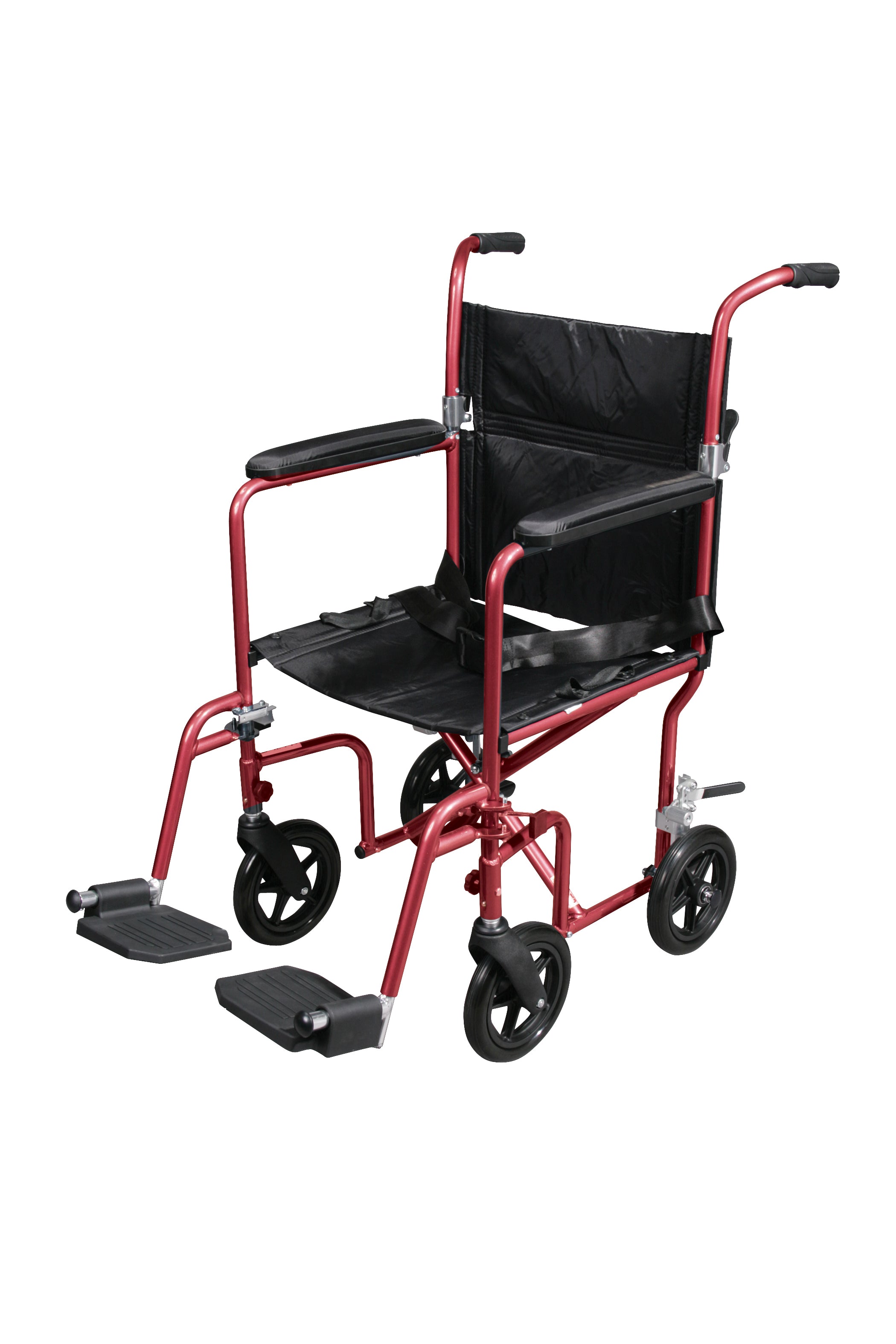 Deluxe Fly-Weight Aluminum Transport Chair with Removable Casters